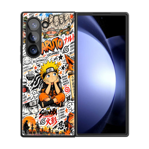 Naruto Manga Vibes Samsung Z Fold Glass Case