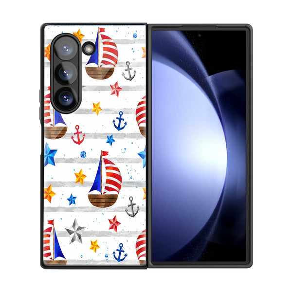Nautical Vibes Samsung Z Fold Glass Case