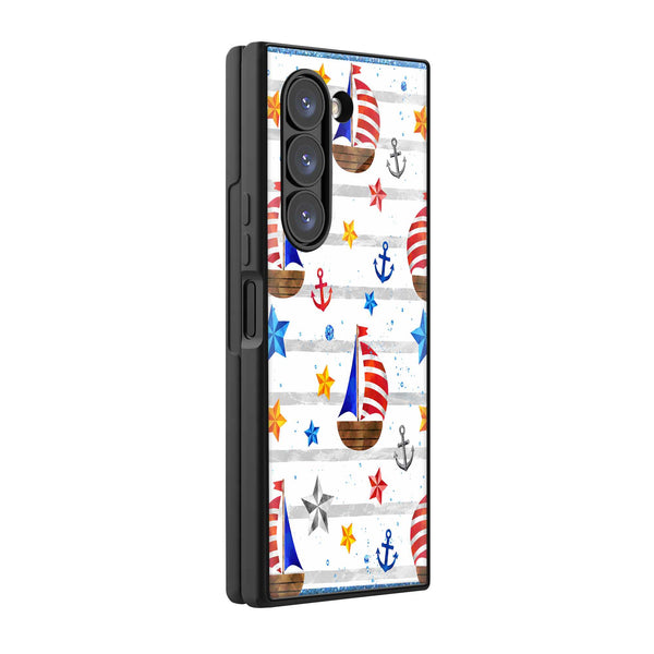 Nautical Vibes Samsung Z Fold Glass Case