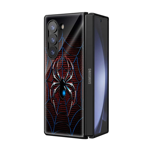 Neon Spider Emblem Samsung Z Fold Glass Case