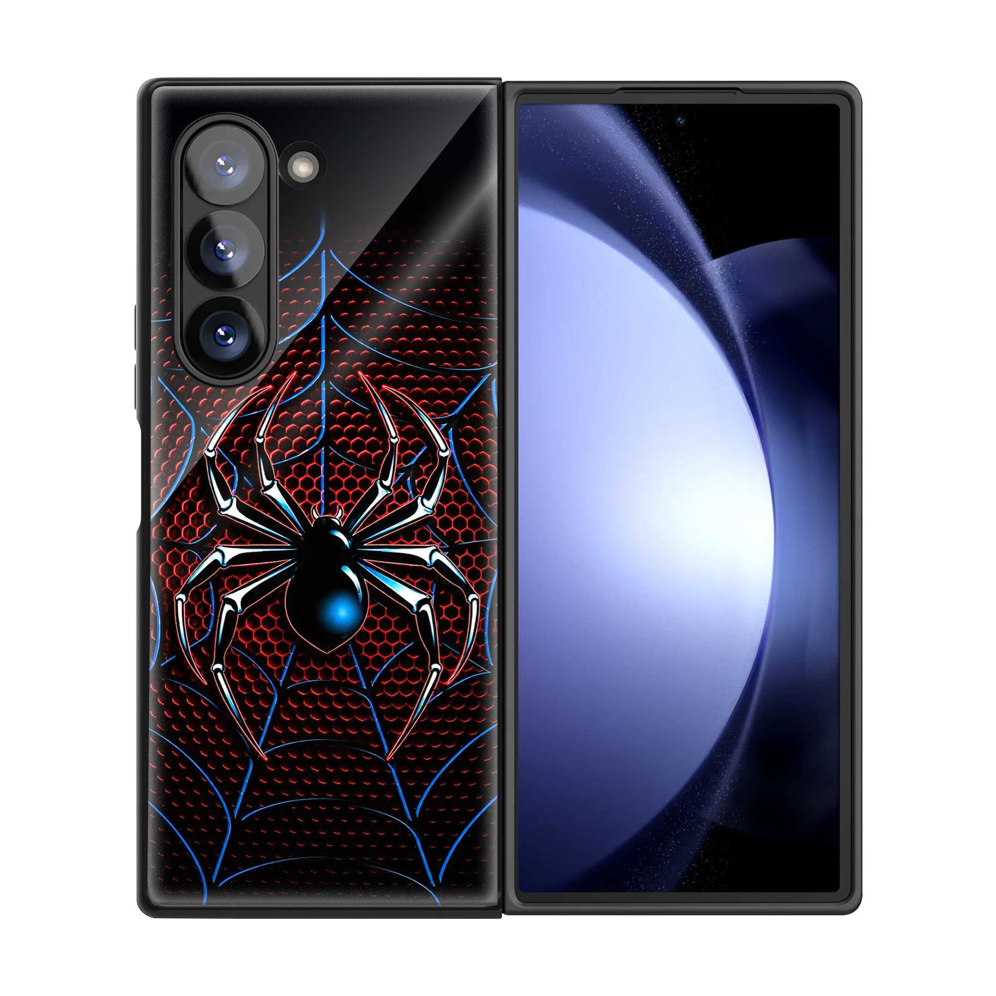 Neon Spider Emblem Samsung Z Fold Glass Case