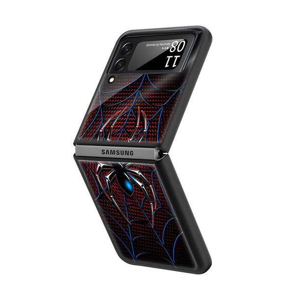 Neon Spider Emblem Samsung Z Flip Glass Case