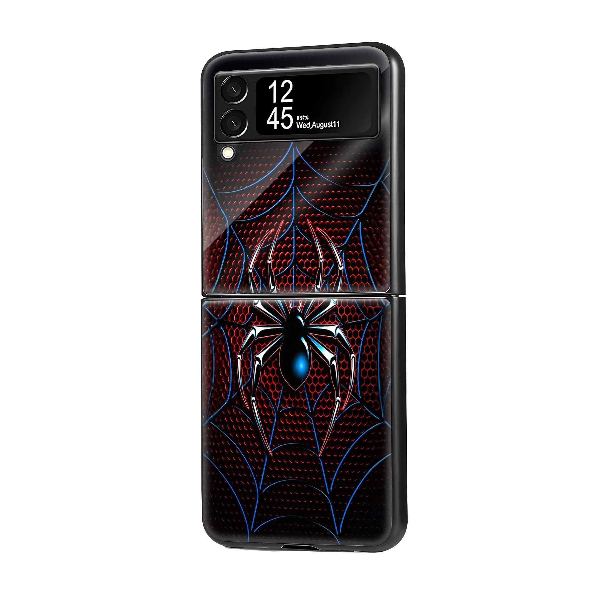 Neon Spider Emblem Samsung Z Flip Glass Case