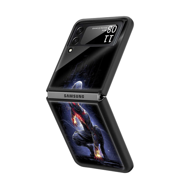 Neon Web Knight Samsung Z Flip Glass Case