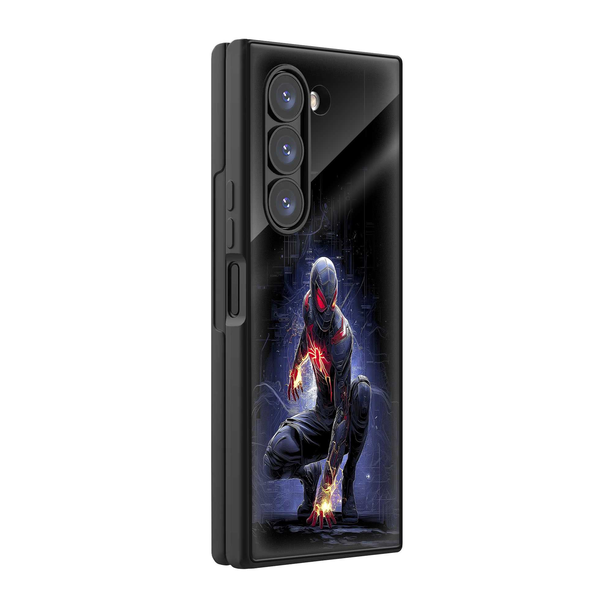 Neon Web Knight Samsung Z Fold Glass Case Main image