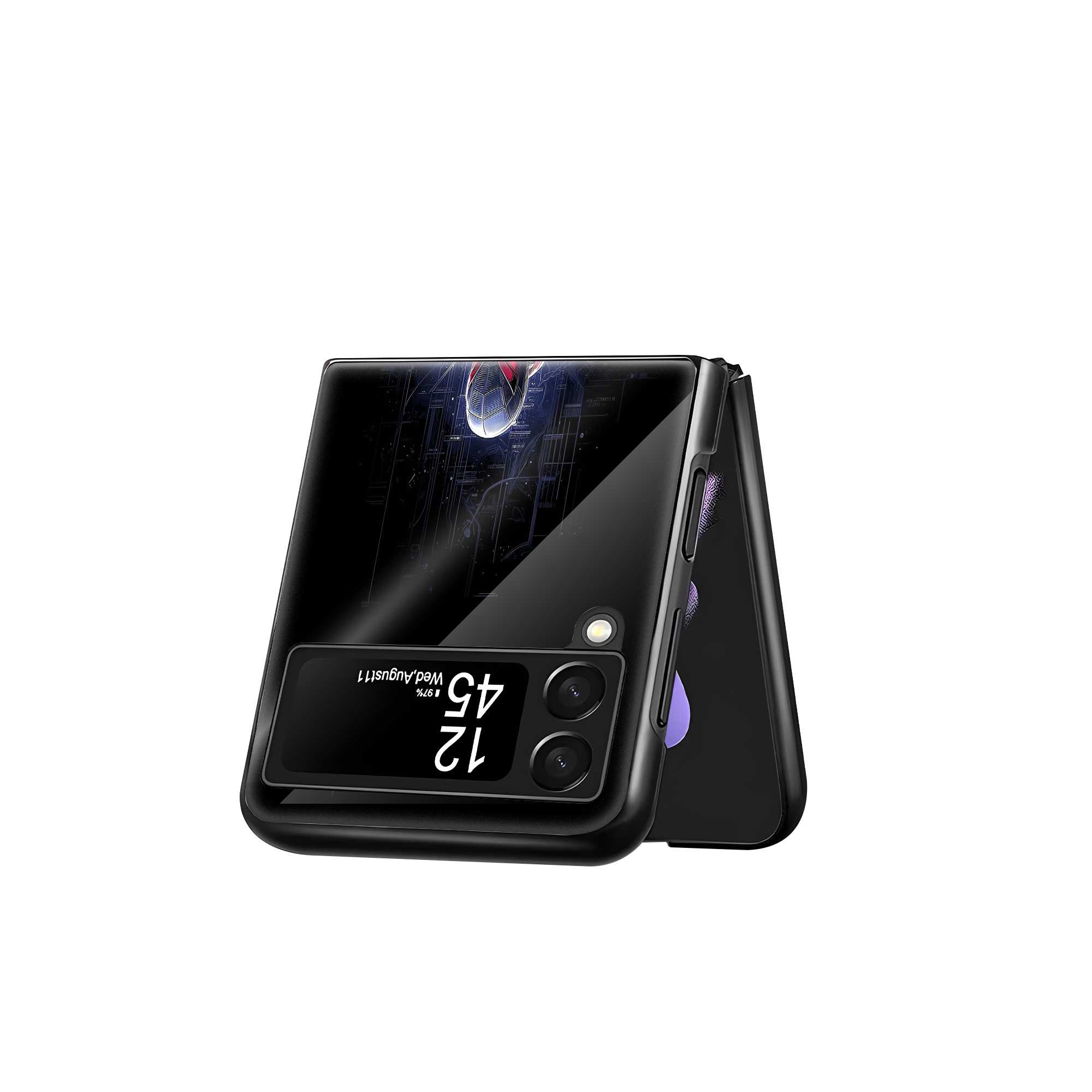 Neon Web Knight Samsung Z Flip Glass Case