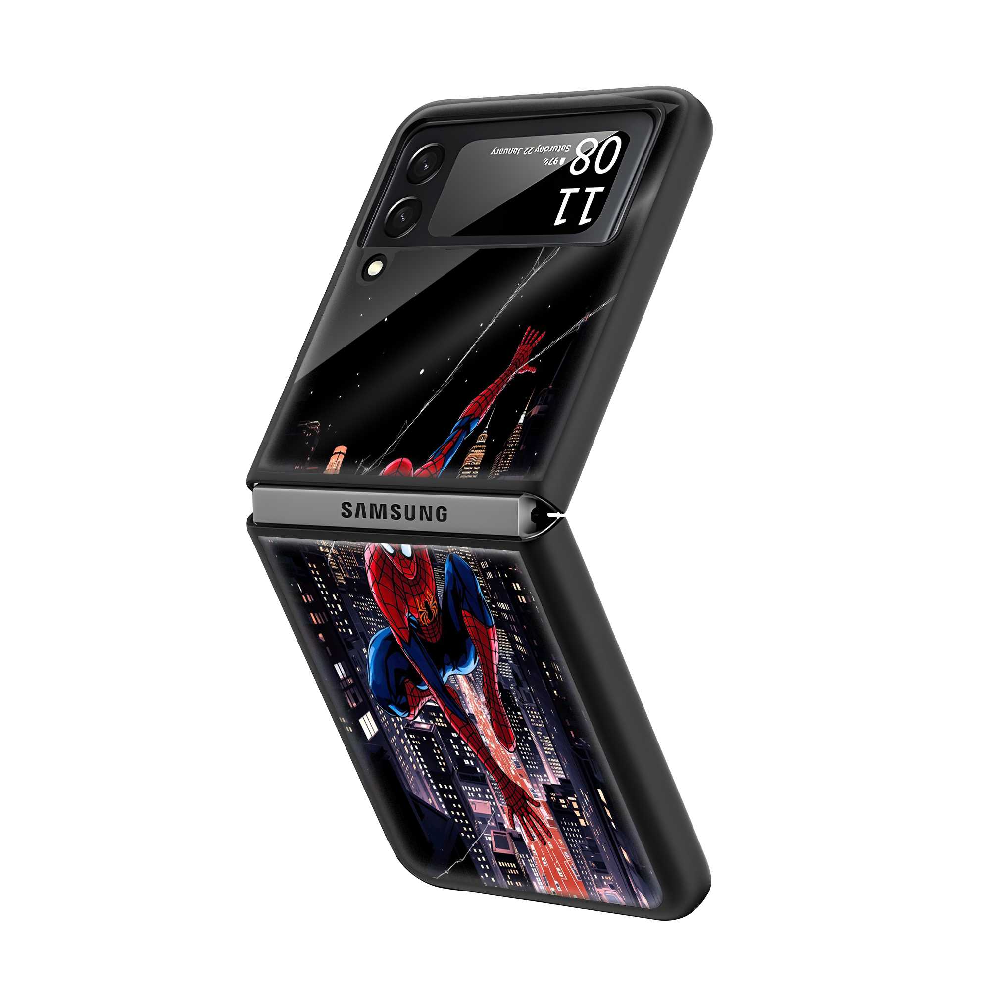 Nightscape Spidey Samsung Z Flip Glass Case