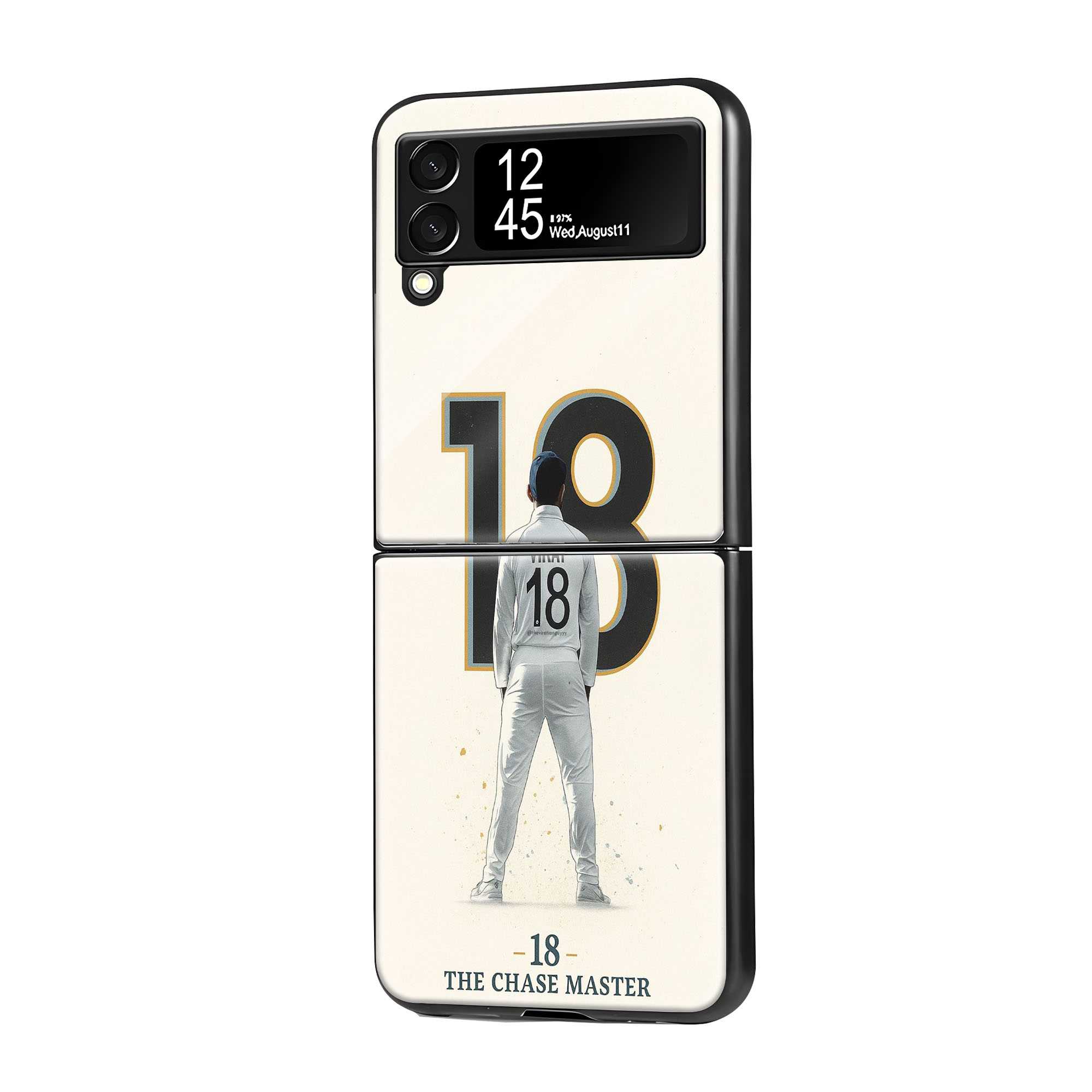 Number 18 Samsung Z Flip Glass Case