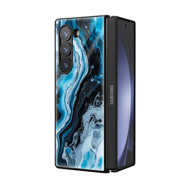 Ocean Marble Samsung Z Fold Glass Case