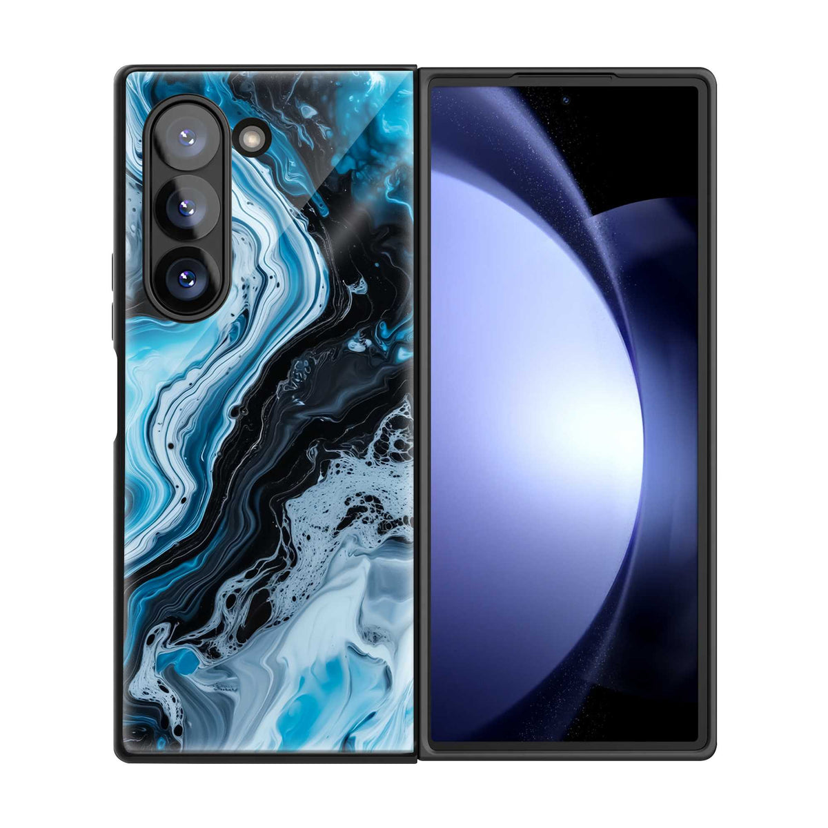 Ocean Marble Samsung Z Fold Glass Case