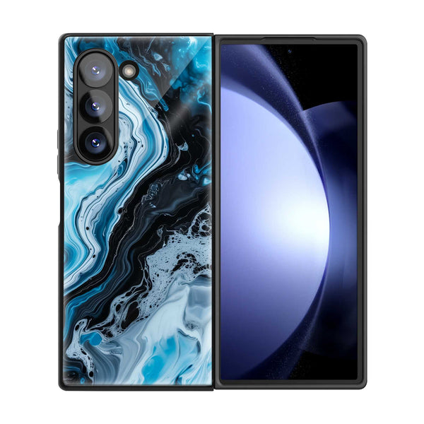Ocean Marble Samsung Z Fold Glass Case