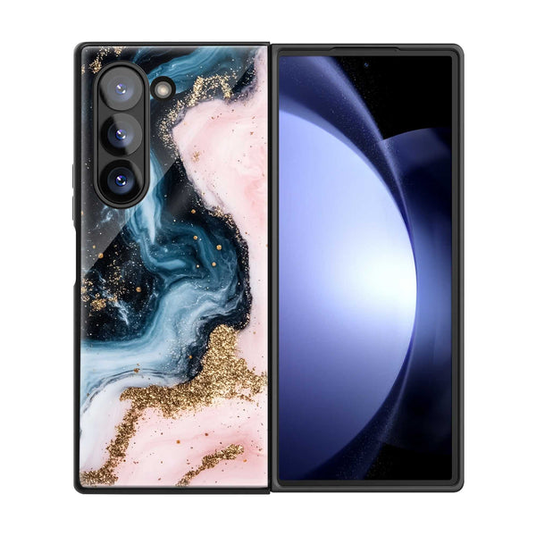 Ocean Marble Waves Samsung Z Fold Glass Case