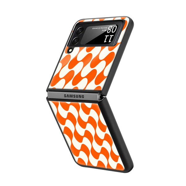 Orange Floppy Samsung Z Flip Glass Case