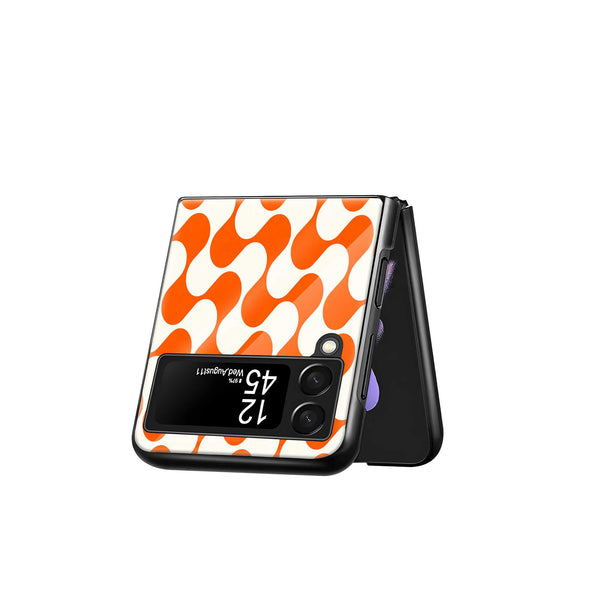 Orange Floppy Samsung Z Flip Glass Case