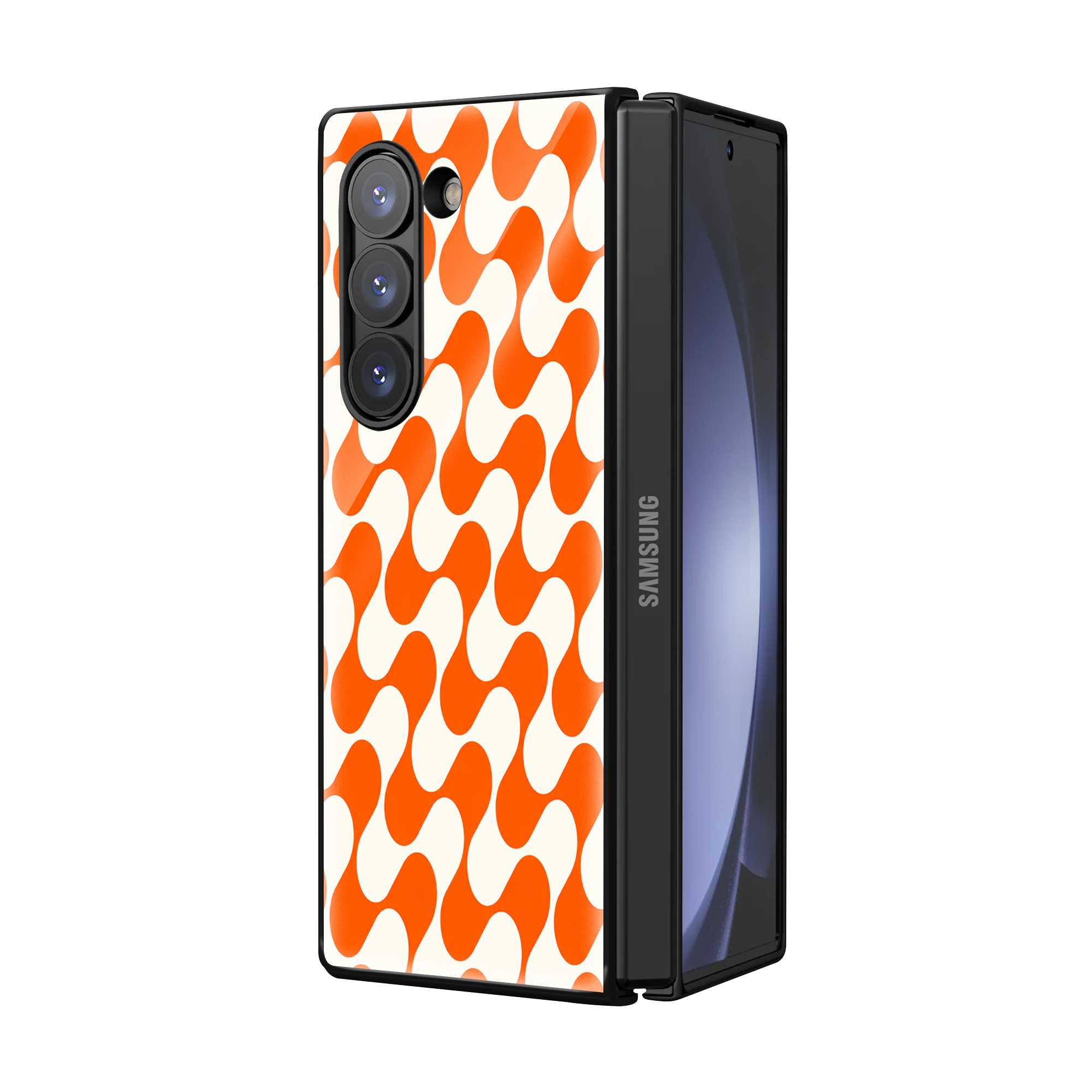 Orange Floppy Samsung Z Fold Glass Case