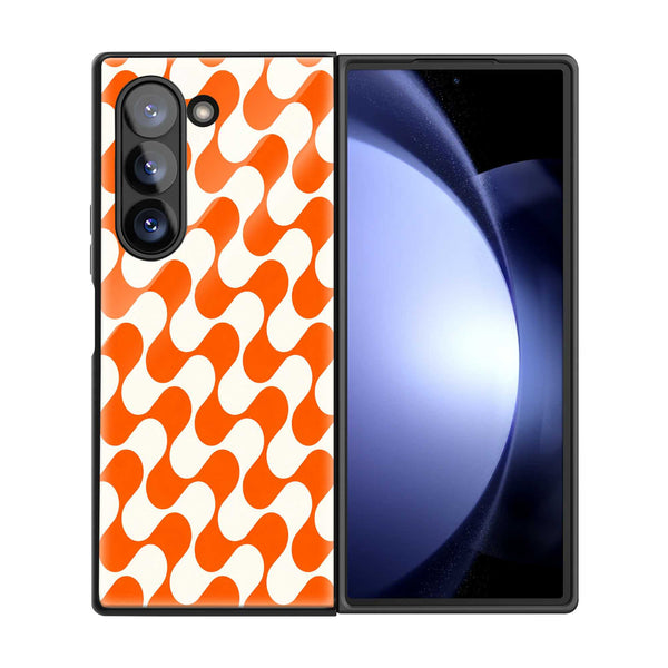 Orange Floppy Samsung Z Fold Glass Case