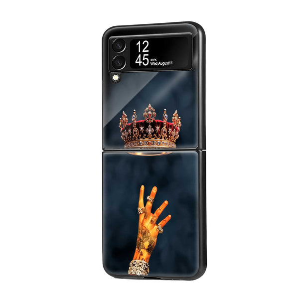 Ornate Crown Samsung Z Flip Glass Case