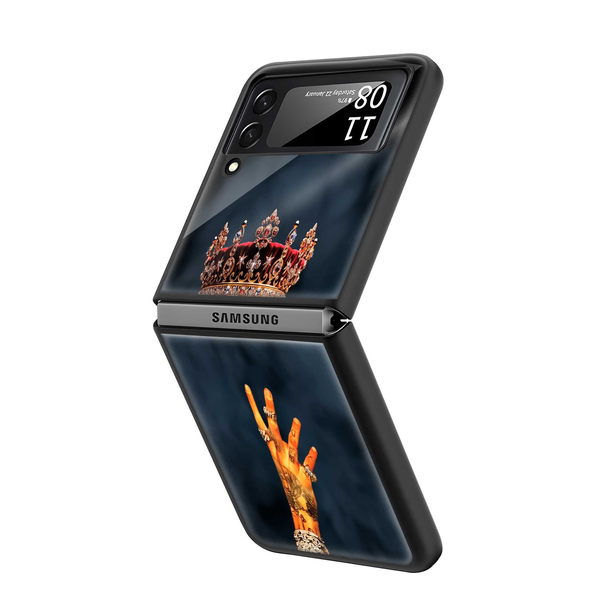 Ornate Crown Samsung Z Flip Glass Case