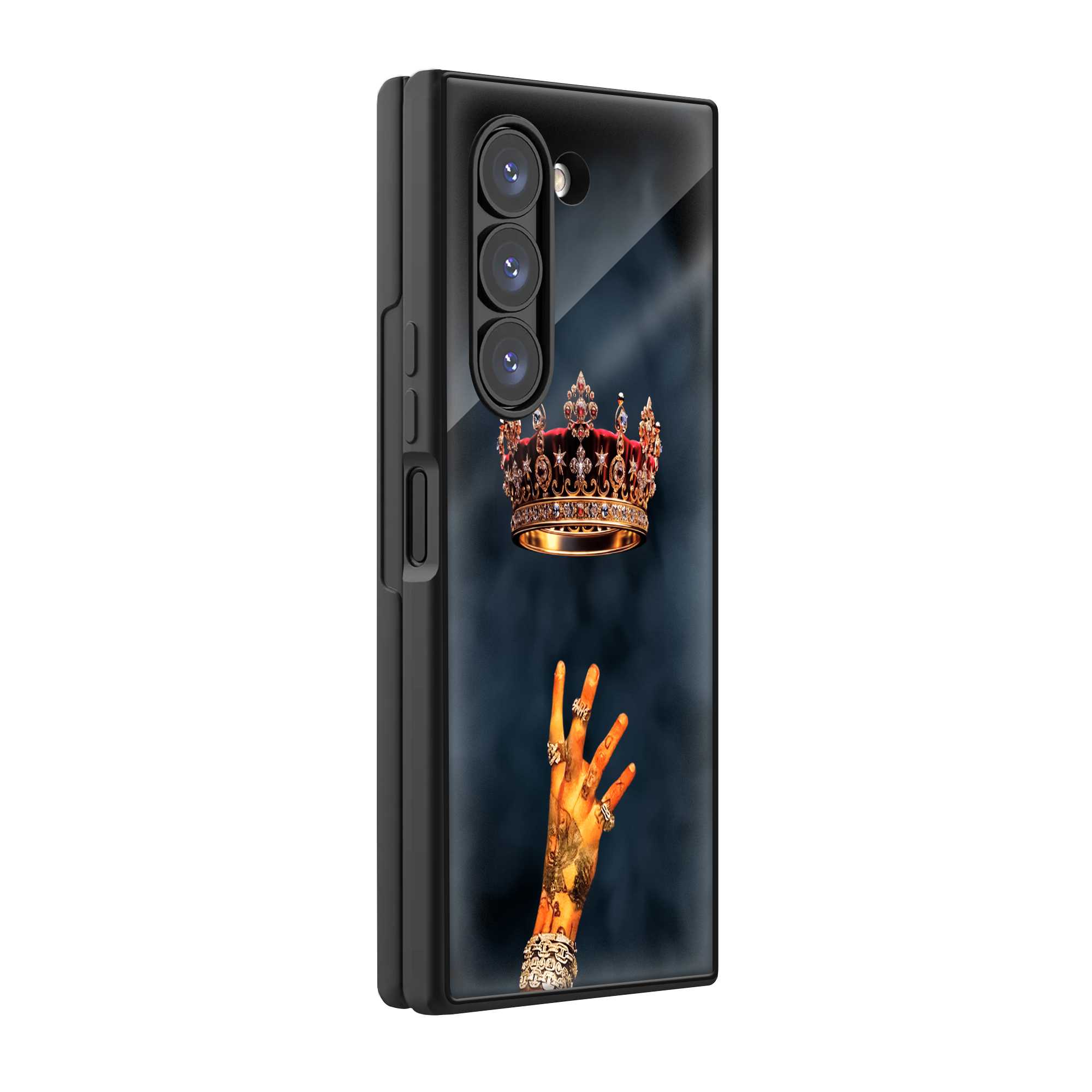 Ornate Crown Samsung Z Fold Glass Case