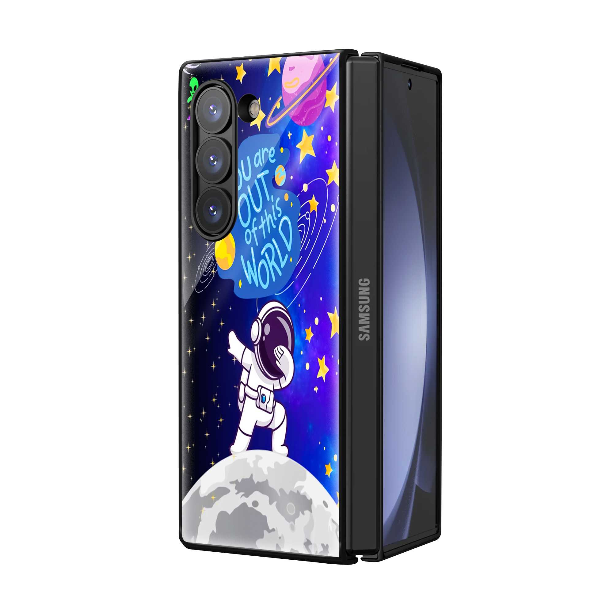 Out of This World Samsung Z Fold Glass Case