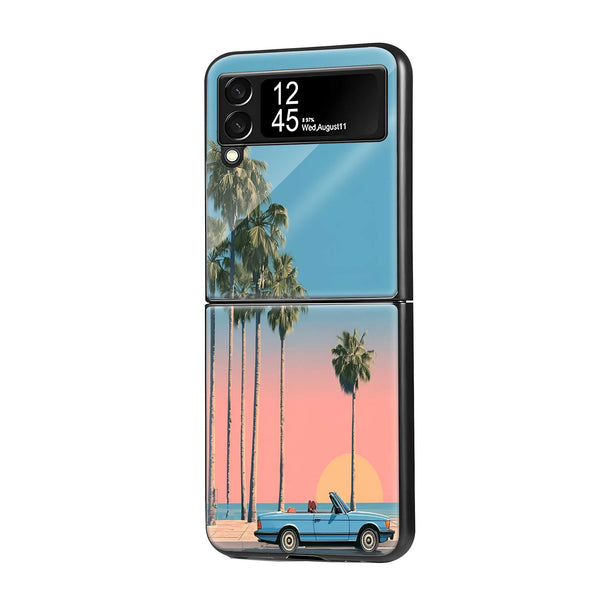 Palm Paradise Samsung Z Flip Glass Case