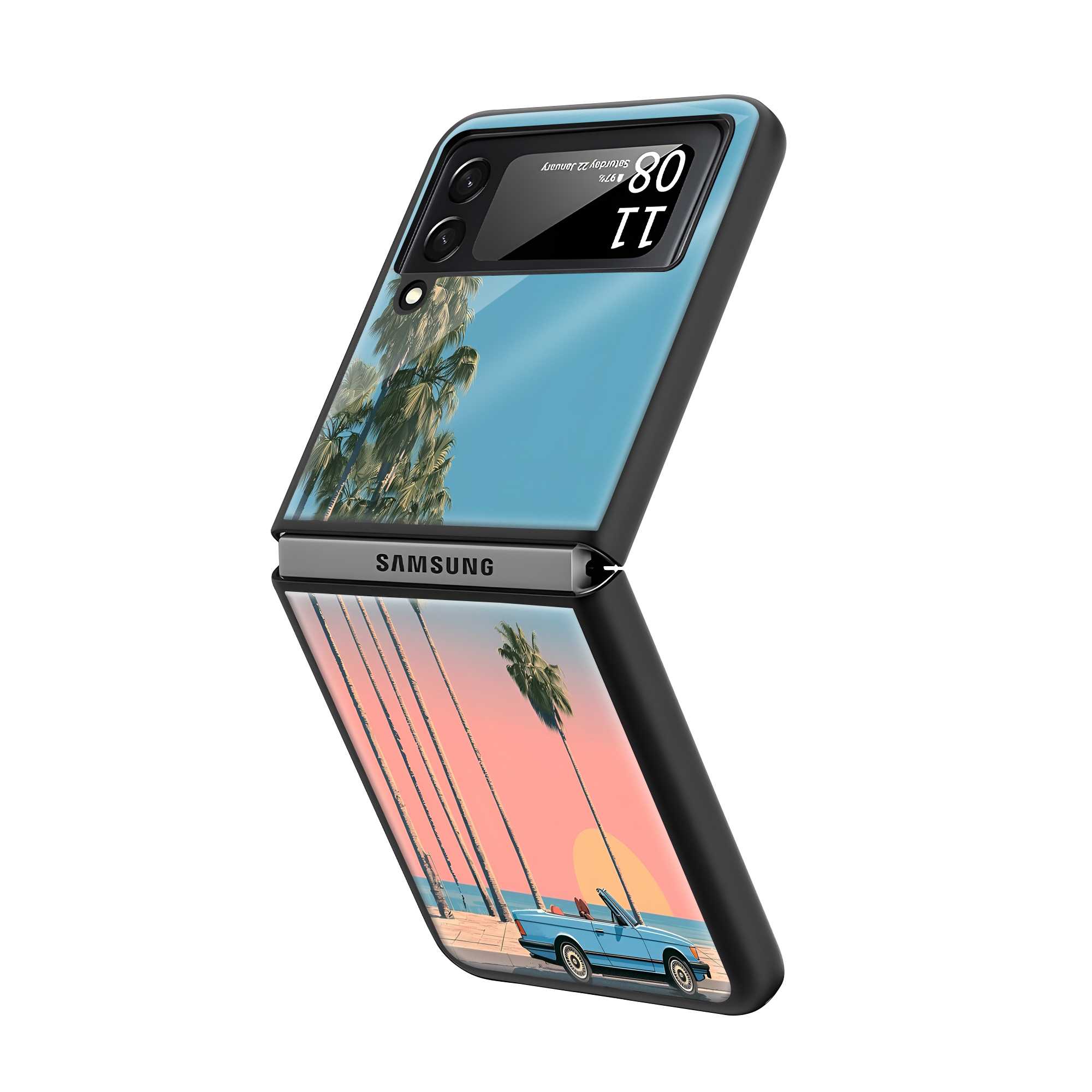 Palm Paradise Samsung Z Flip Glass Case