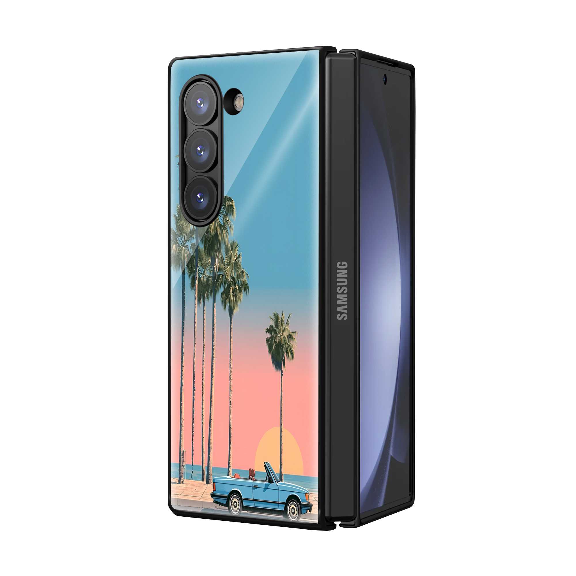 Palm Paradise Samsung Z Fold Glass Case