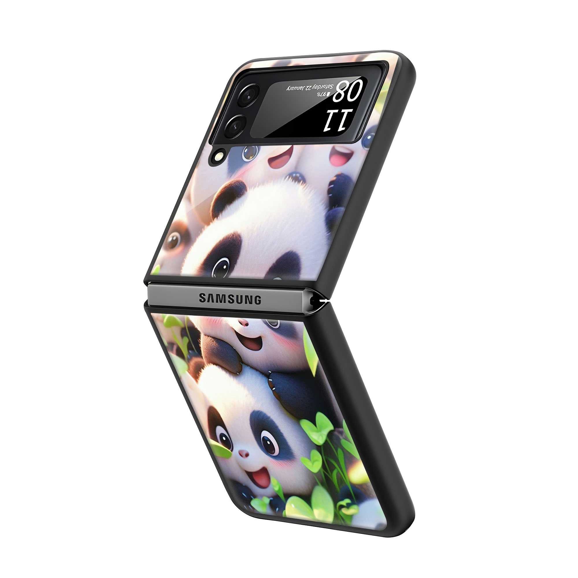 Panda Friends Samsung Z Flip Glass Case