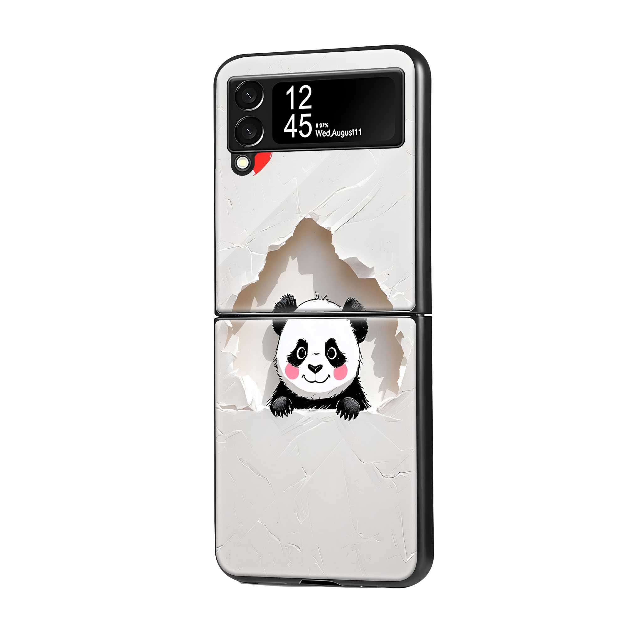 Panda Pop Samsung Z Flip Glass Case