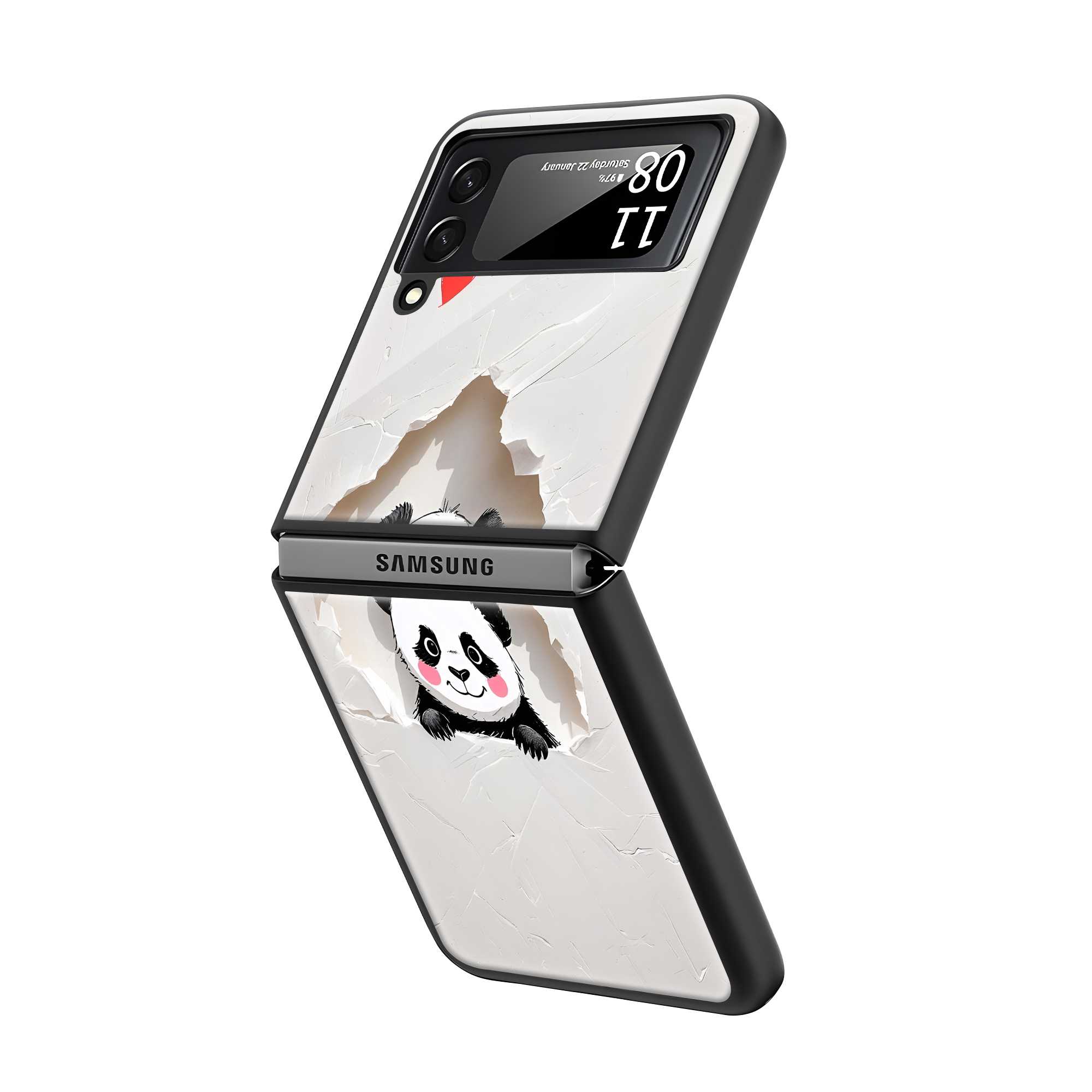 Panda Pop Samsung Z Flip Glass Case