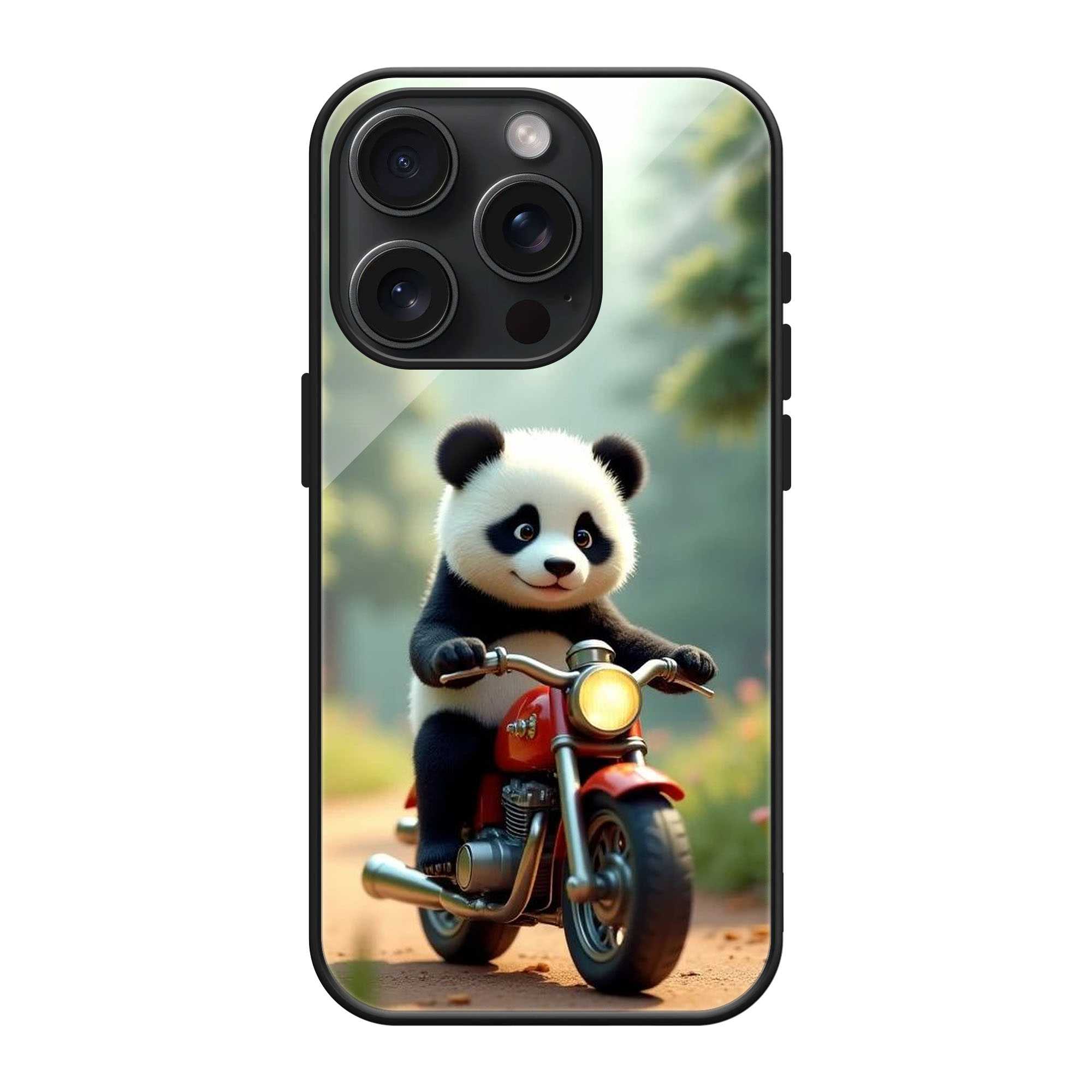 Panda Rider Glass Case