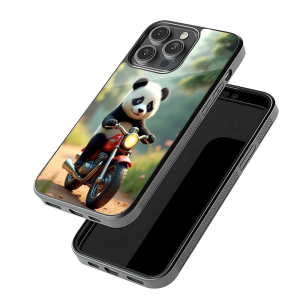 Panda Rider Glass Case