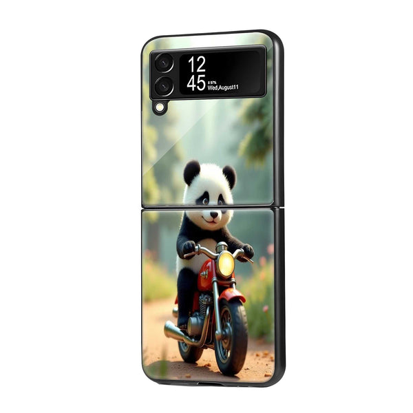 Panda Rider Samsung Z Flip Glass Case