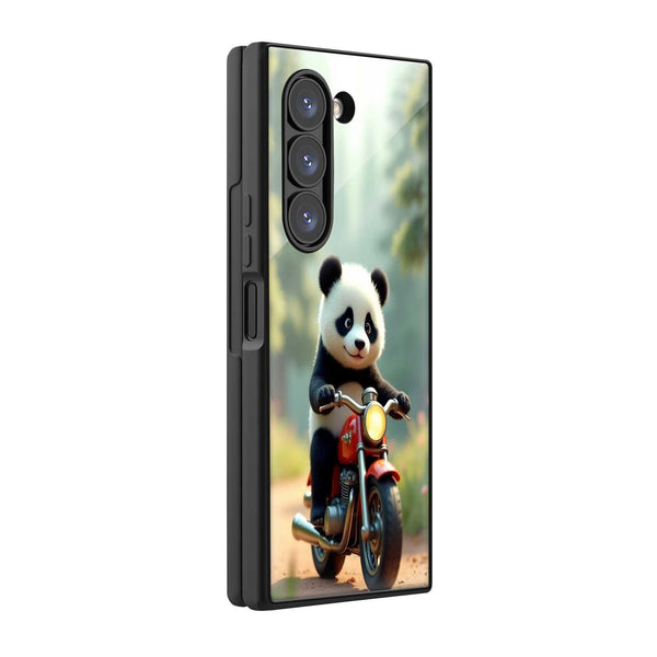 Panda Rider Samsung Z Fold Glass Case