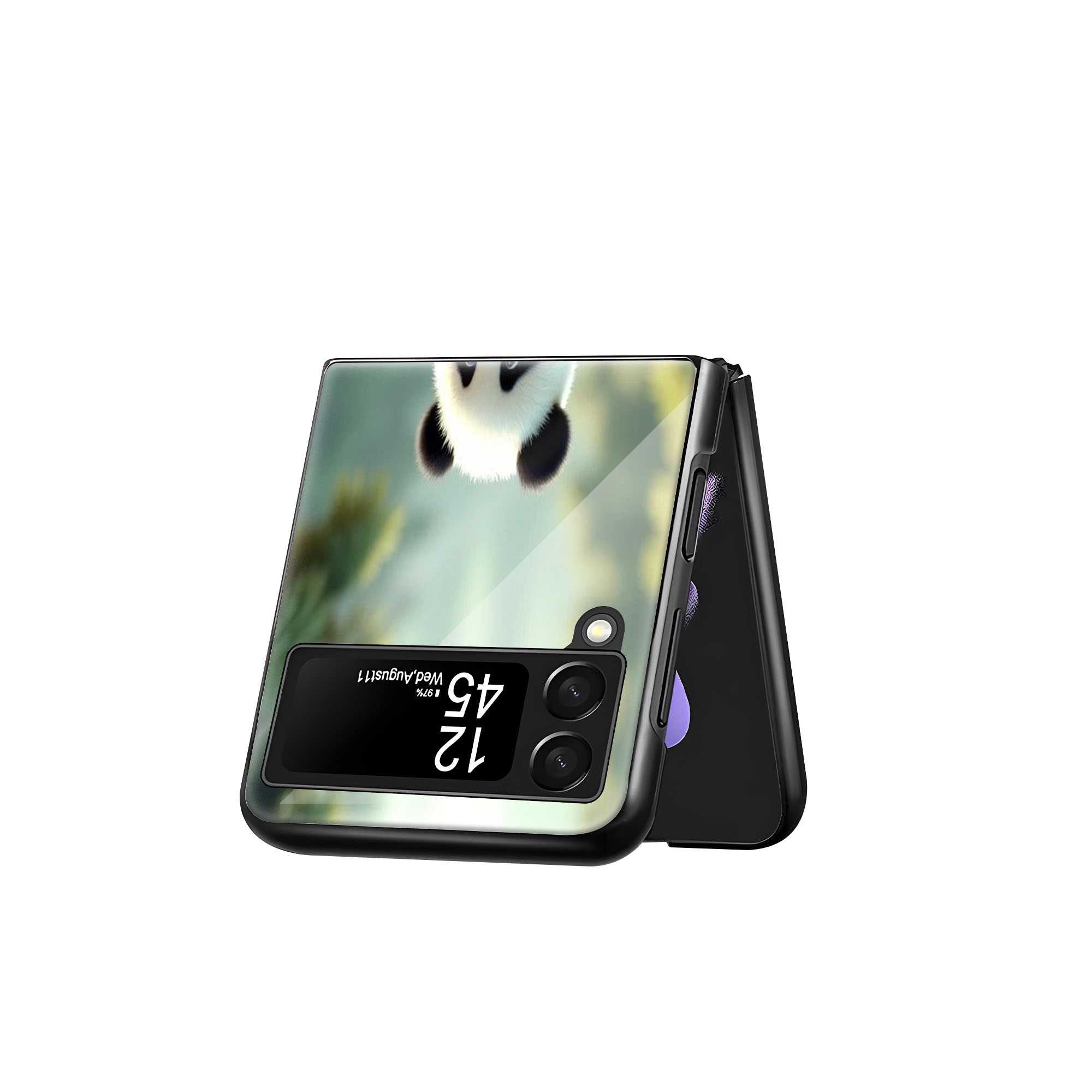 Panda Rider Samsung Z Flip Glass Case