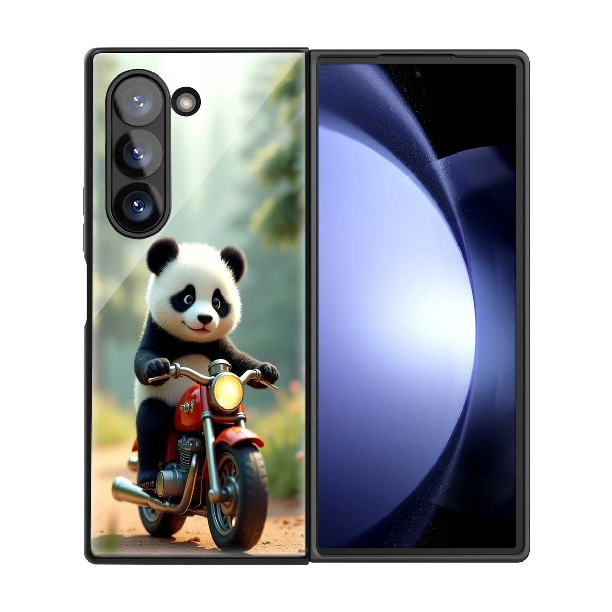 Panda Rider Samsung Z Fold Glass Case