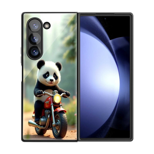 Panda Rider Samsung Z Fold Glass Case