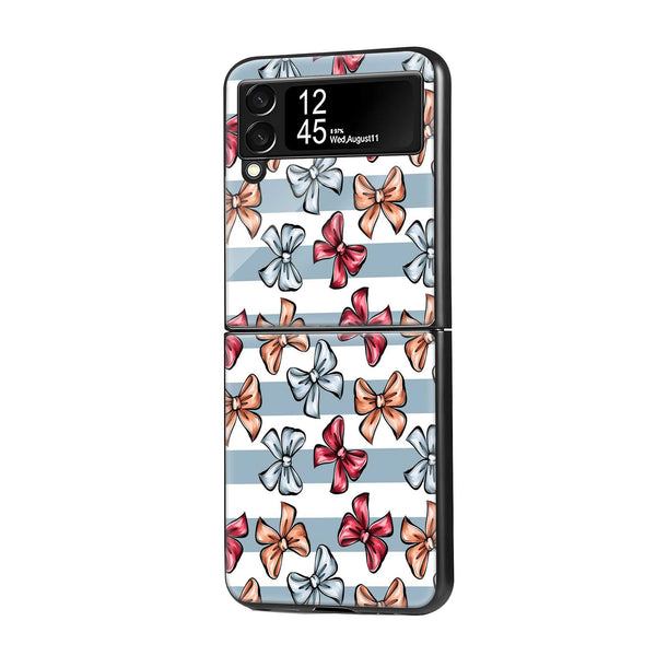 Pastel Bow Samsung Z Flip Glass Case