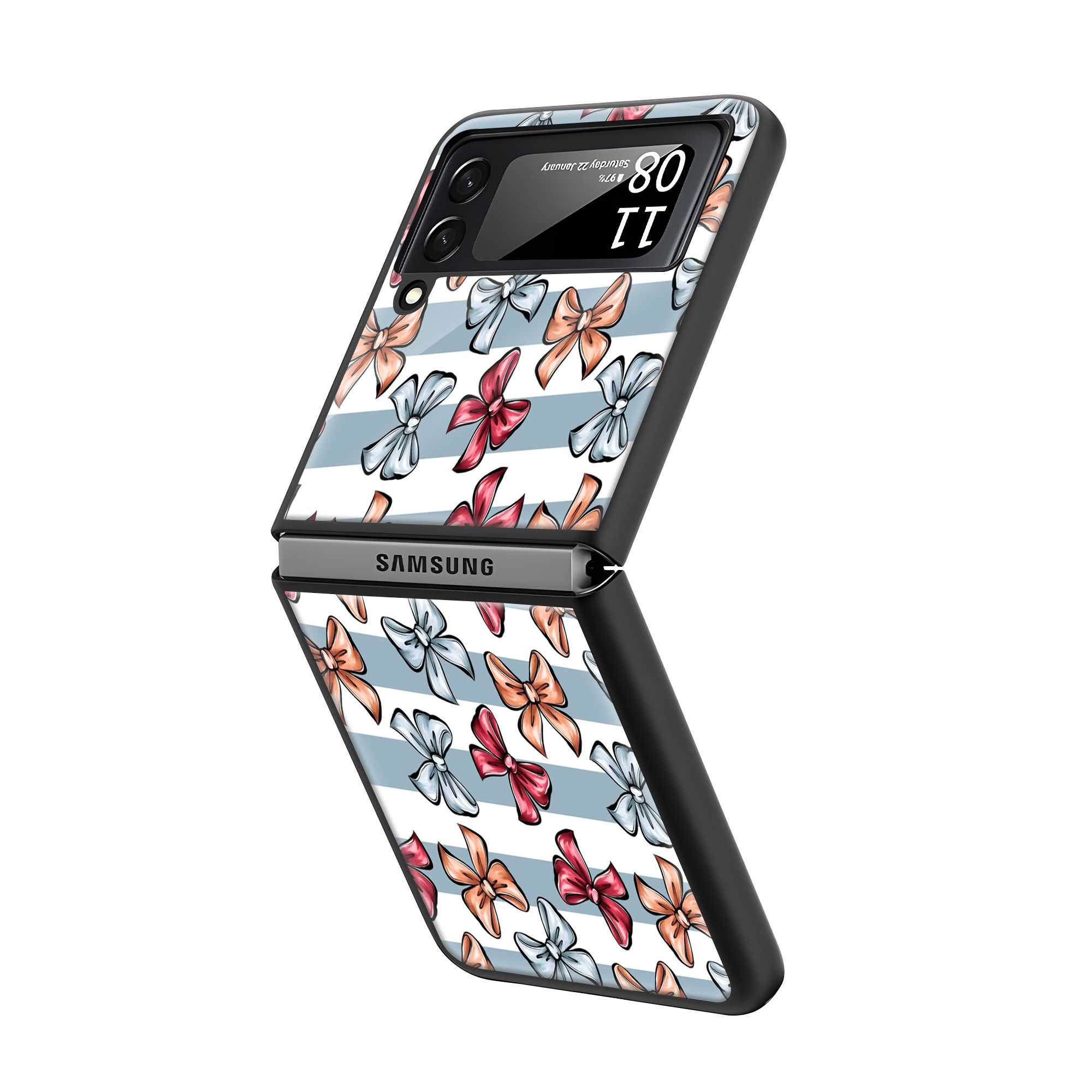 Pastel Bow Samsung Z Flip Glass Case