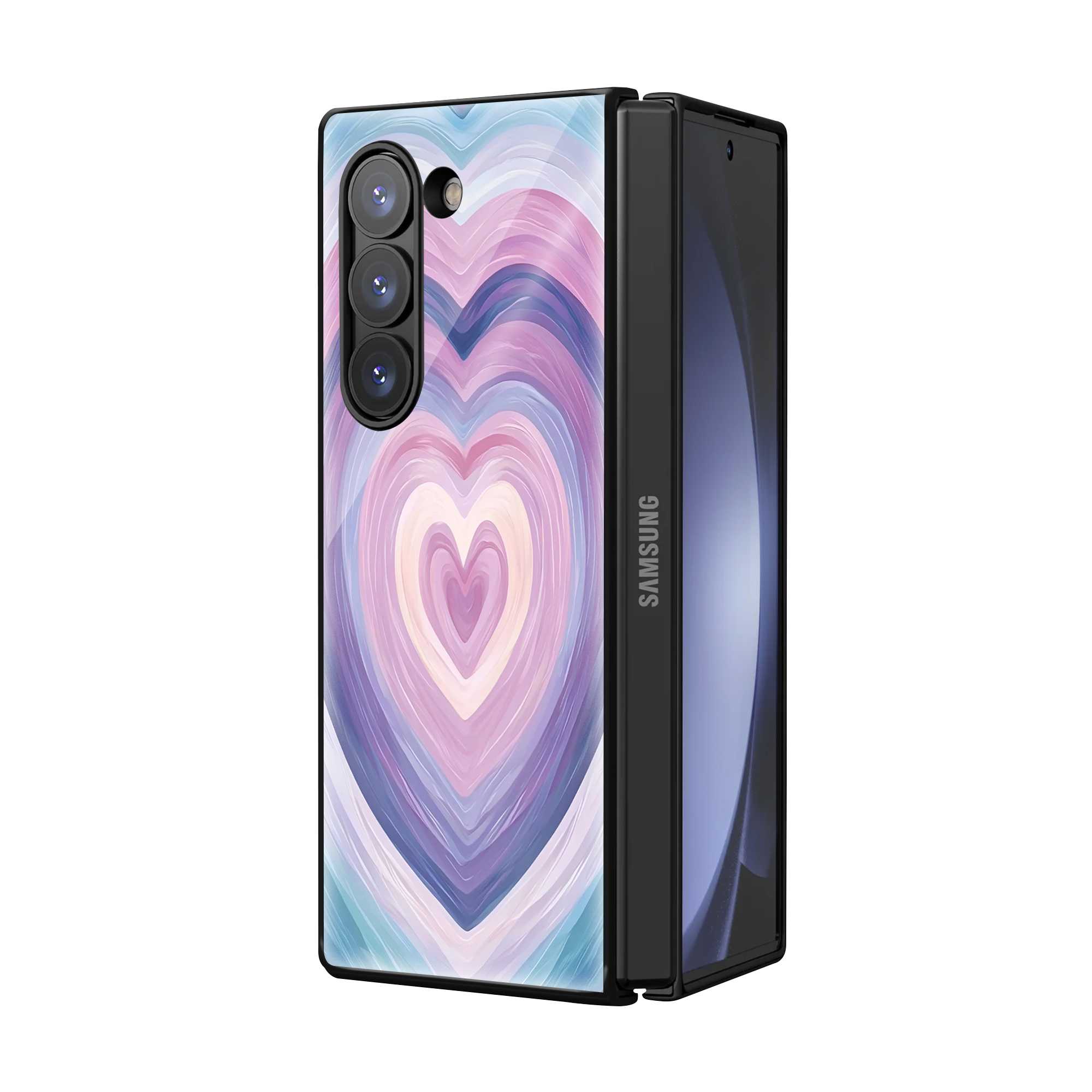 Pastel Heart Samsung Z Fold Glass Case