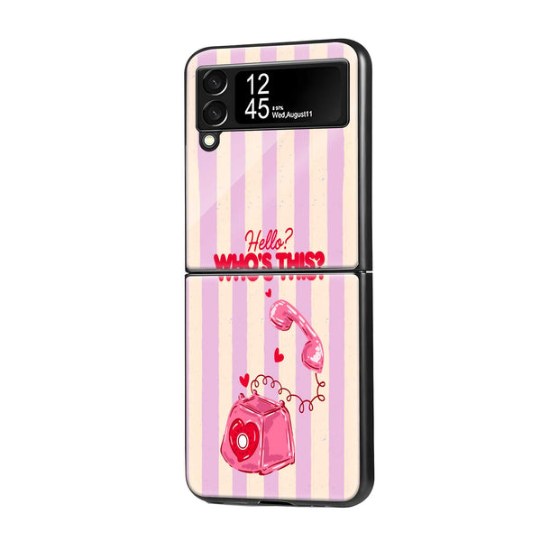 Pastel Love Call Samsung Z Flip Glass Case