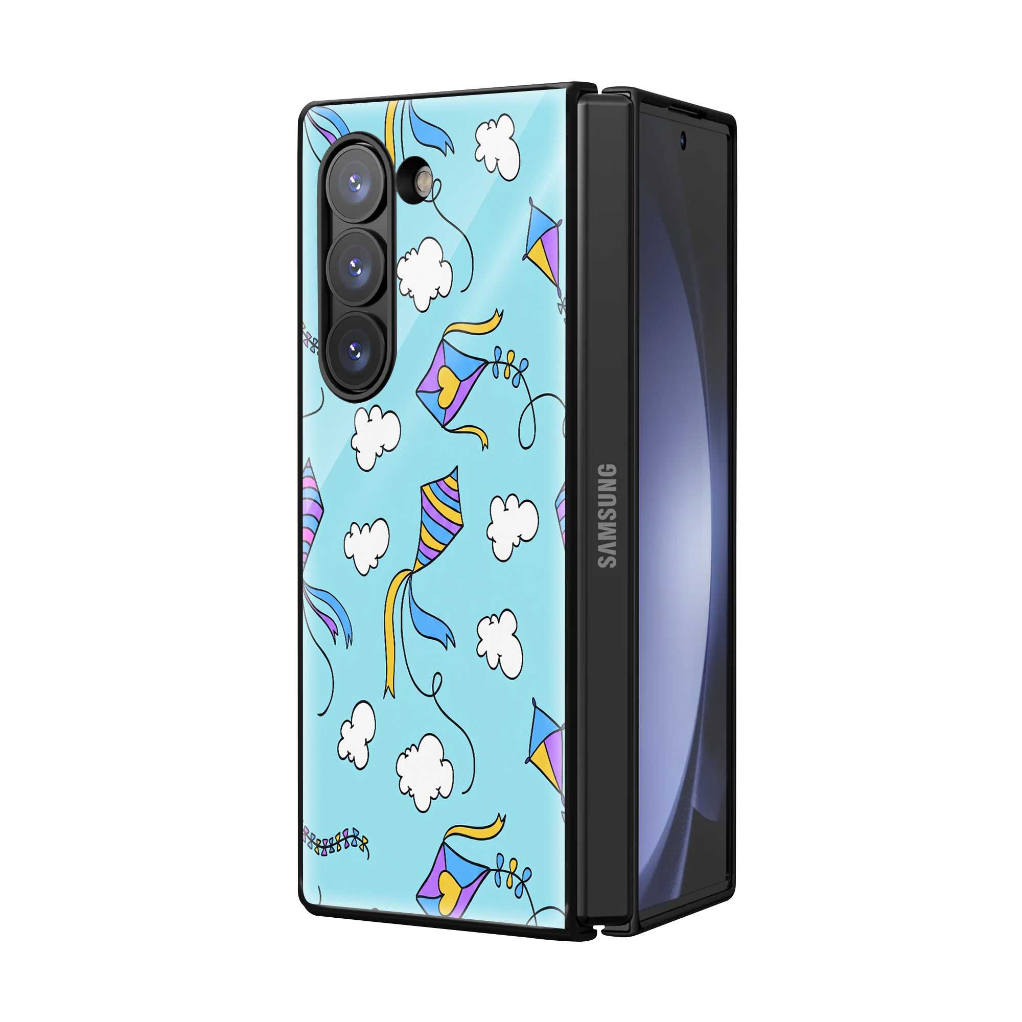 Pastel Sky Samsung Z Fold Glass Case