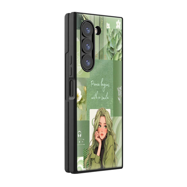 Peace Begins Samsung Z Fold Glass Case