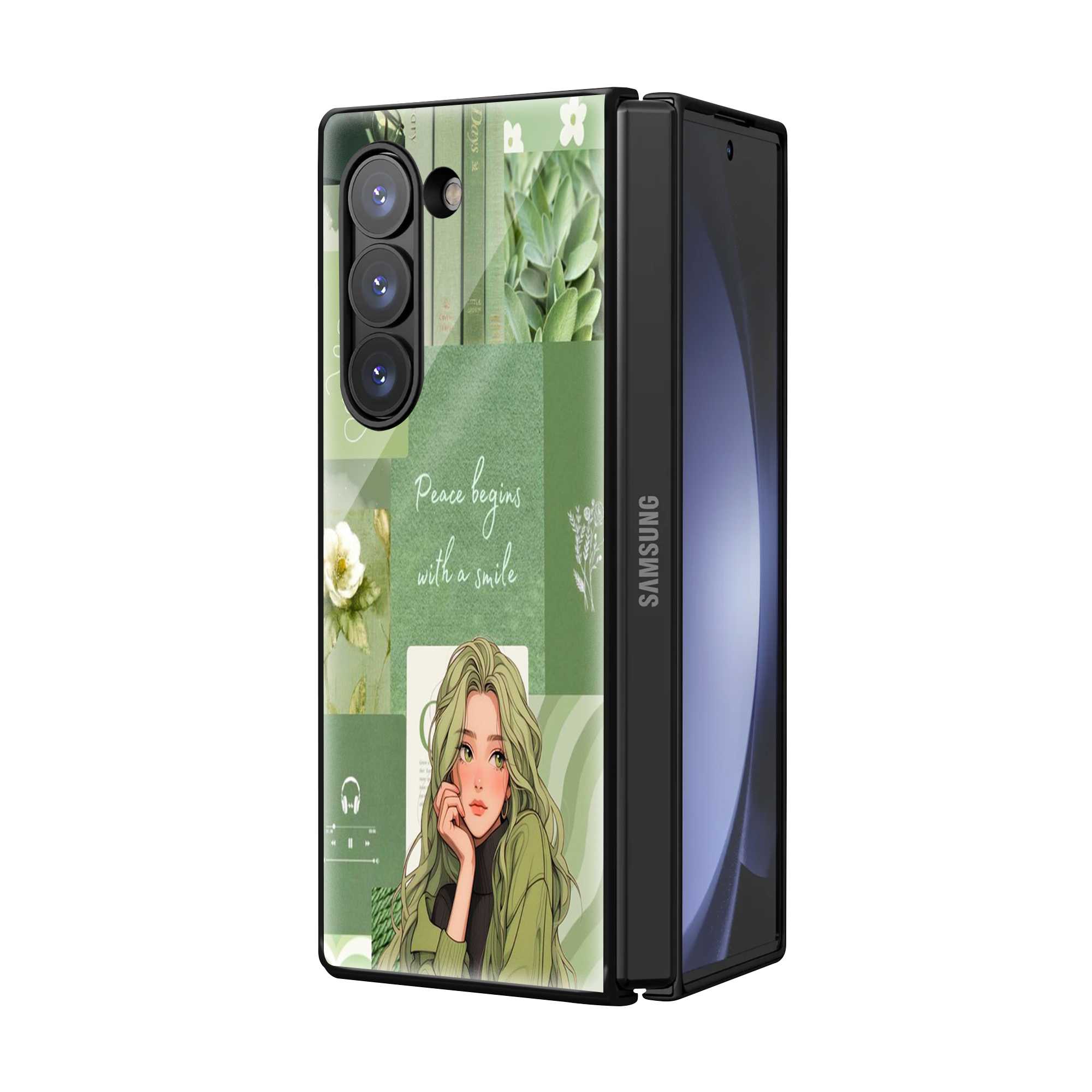Peace Begins Samsung Z Fold Glass Case