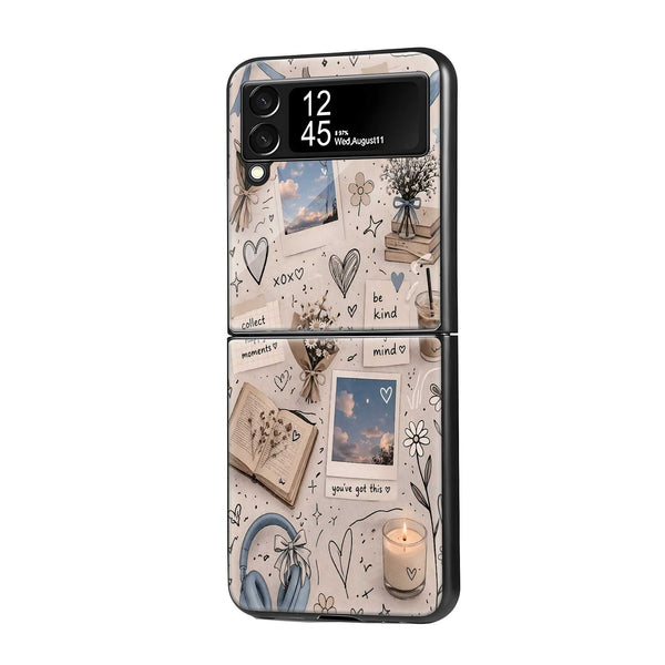 Peaceful Doodles Samsung Z Flip Glass Case