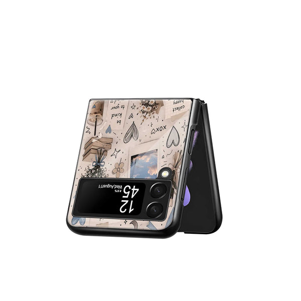 Peaceful Doodles Samsung Z Flip Glass Case
