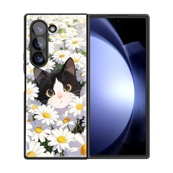 Peekaboo Cat Samsung Z Fold Glass Case