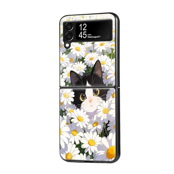 Peekaboo Cat Samsung Z Flip Glass Case