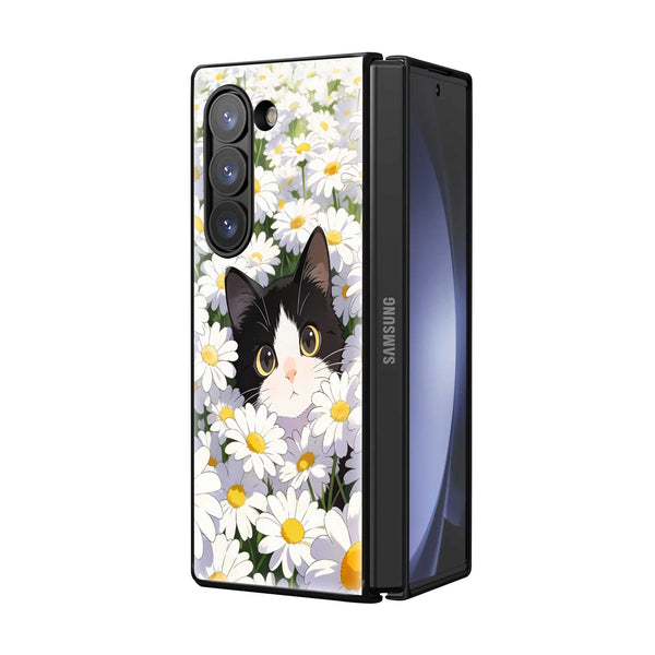Peekaboo Cat Samsung Z Fold Glass Case