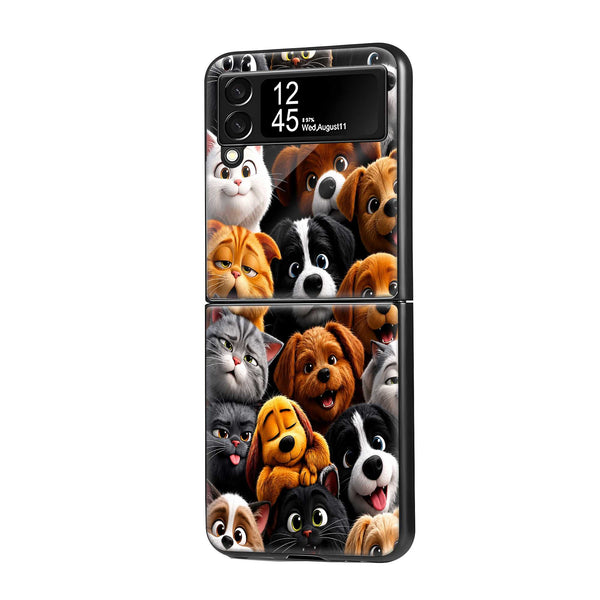 Pet Party Samsung Z Flip Glass Case